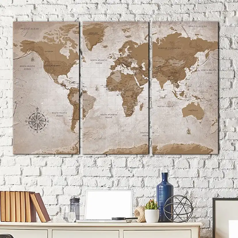 Tavla Arkiio Vintage Map Oriental Travels