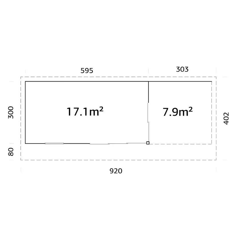Stuga Palmako Andrea 26,2 m2 (inv. 17,1 m2)