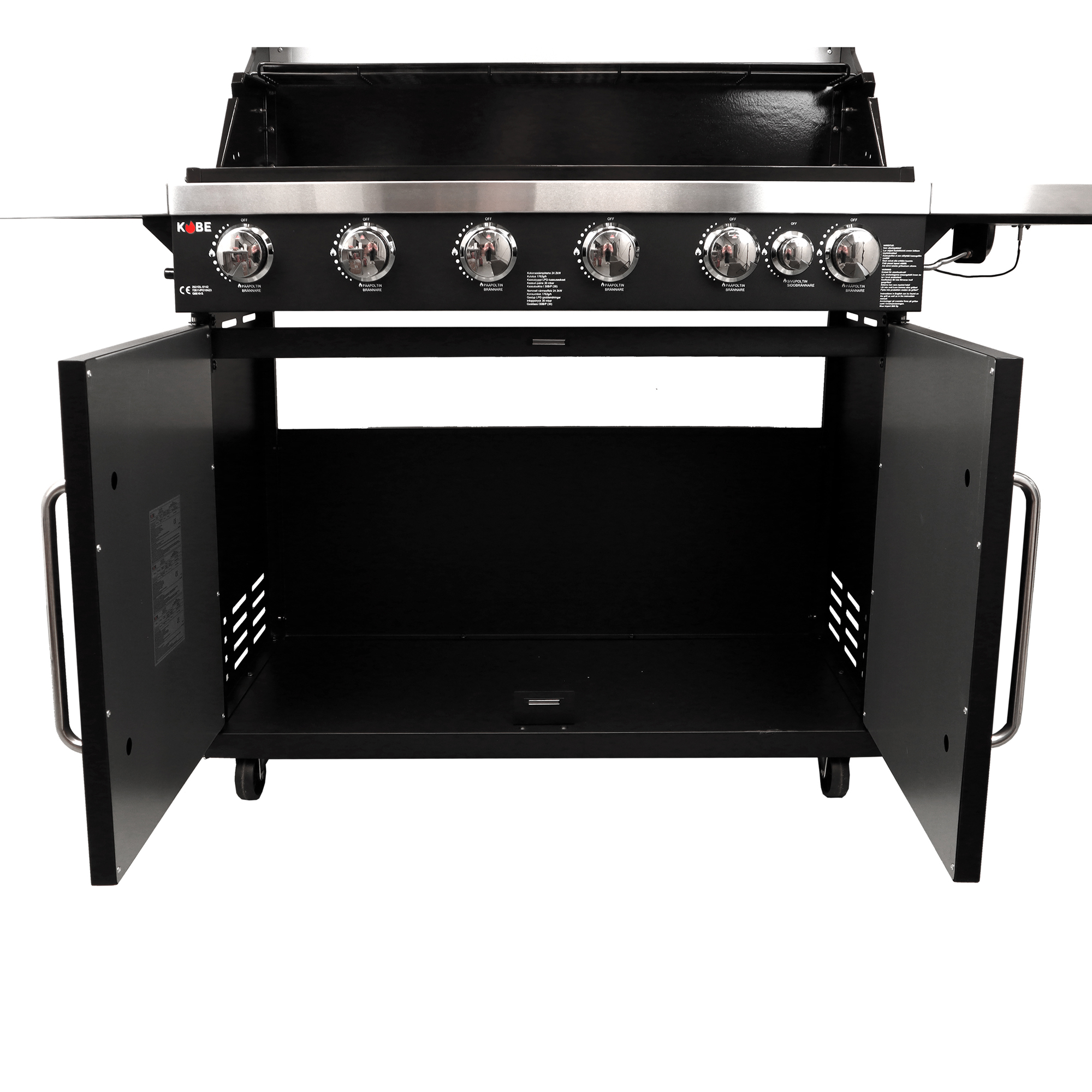 Gasolgrill Kobe 6+1 Brännare Svart Med Gaslock