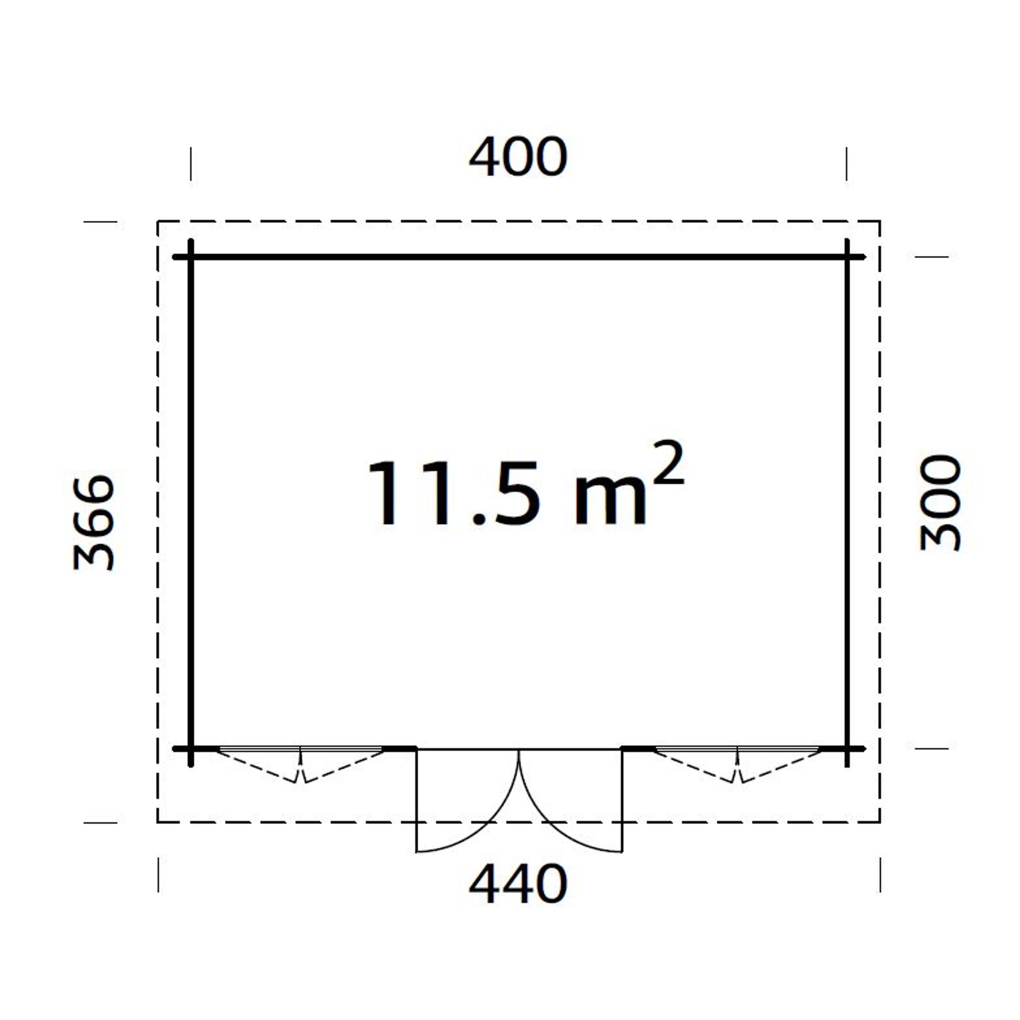 Lisa 11,5 m2 Grå dippad