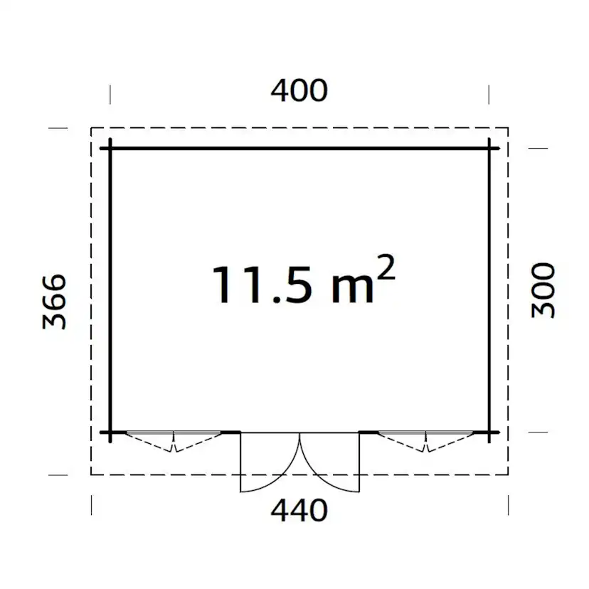 Lisa 11,5 m2 Grå dippad