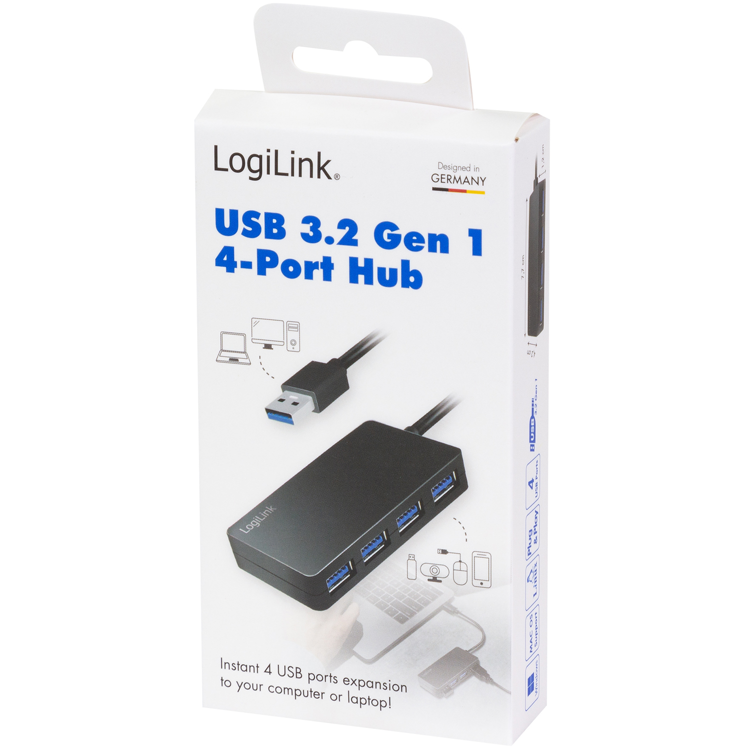 USB 3.0-hub LogiLink 3.2 Gen1 4 USB-A-portar