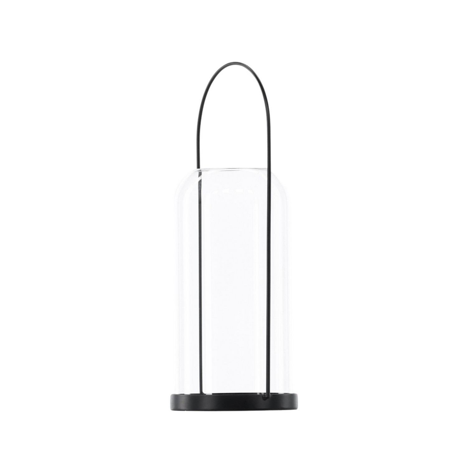Flora Lantern -  Black/Clear Glass -  H35*13cm Diamater: 130 mm