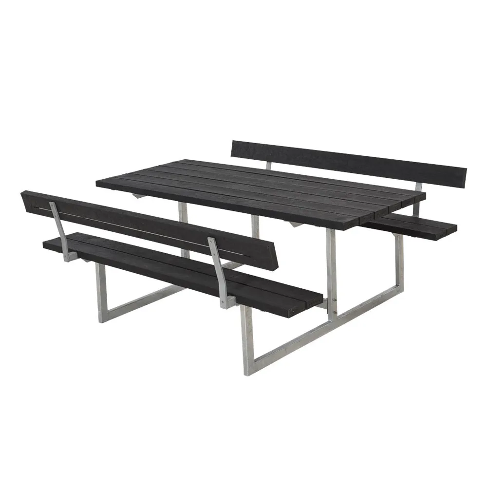 Basic BB-sæt m/2 ryglæn BxLxH: 1840x1770x720 mm, Ryggstöd på båda bänkarna