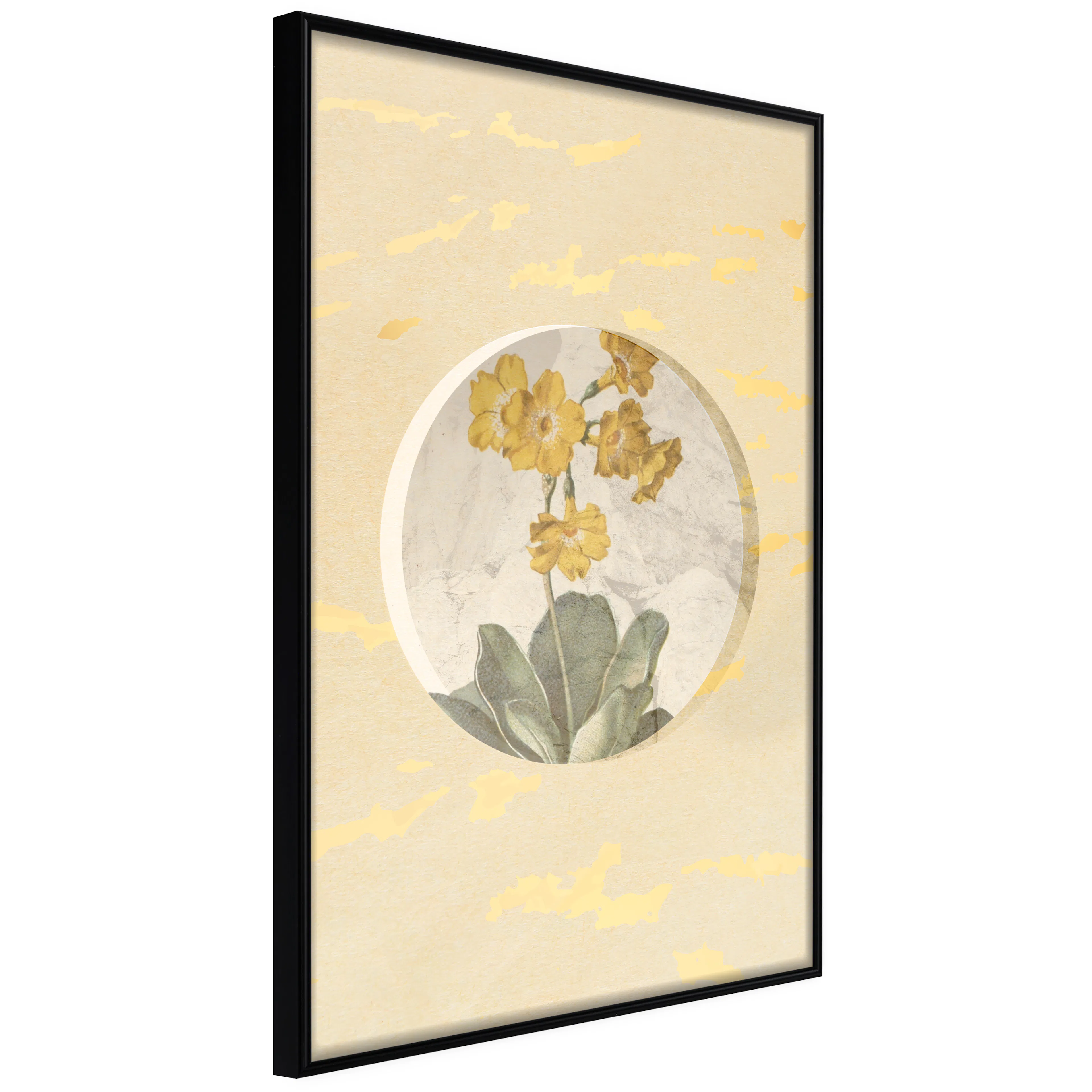 Affisch - Flower In Circle [Poster] 40x60 Svart ram, 40x60 cm