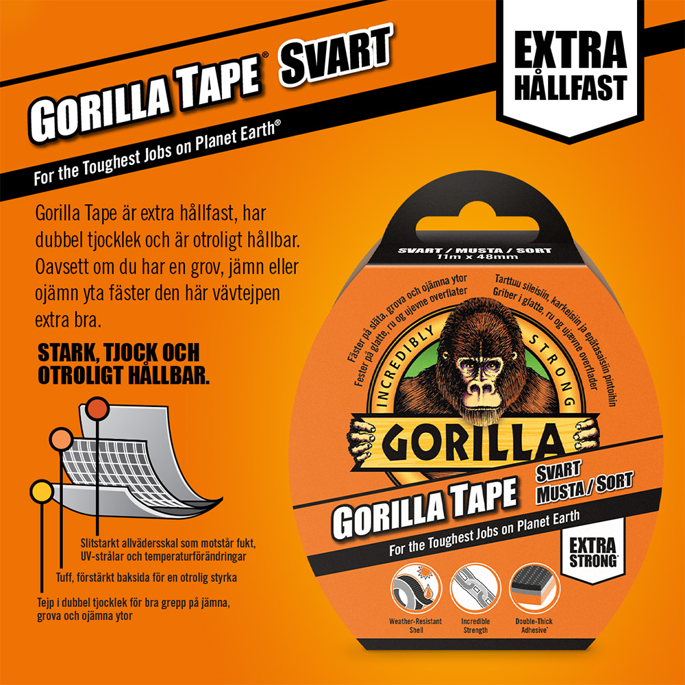Tejp Gorilla Tape Silver 32mx48mm