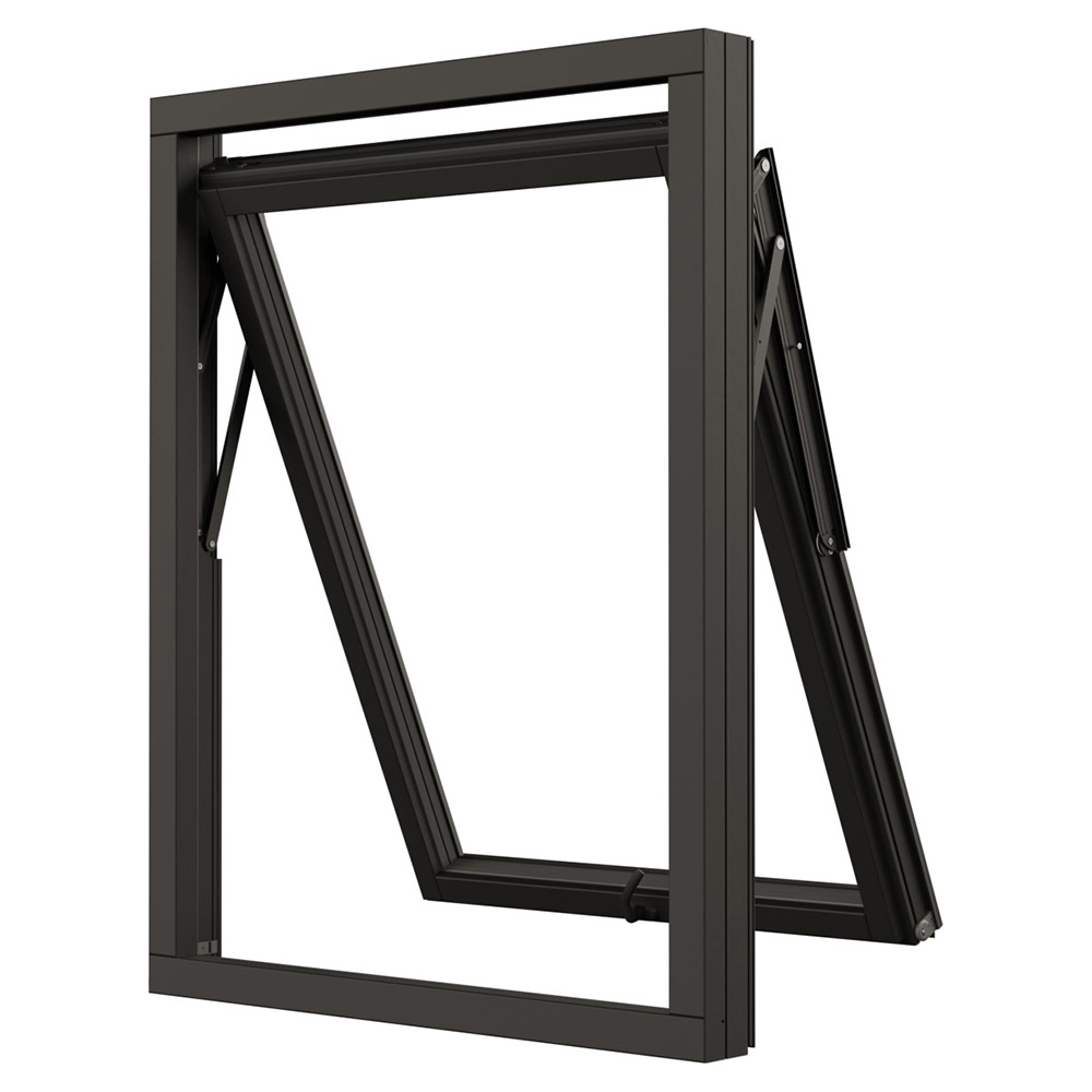 Vridfönster NorDan NTech 3-Glas Aluminium BlackLine Svart
