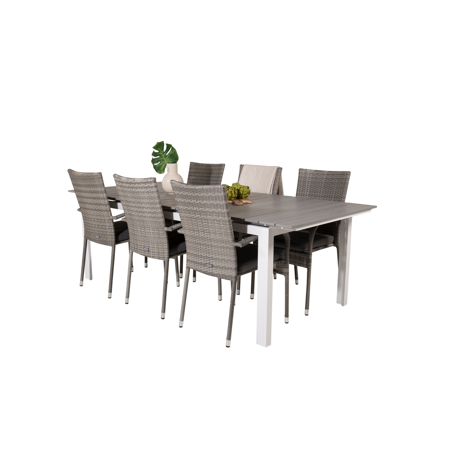 Levels Dining Table 224/324*100 - White Alu / Grey Aintwood Vit/Grå