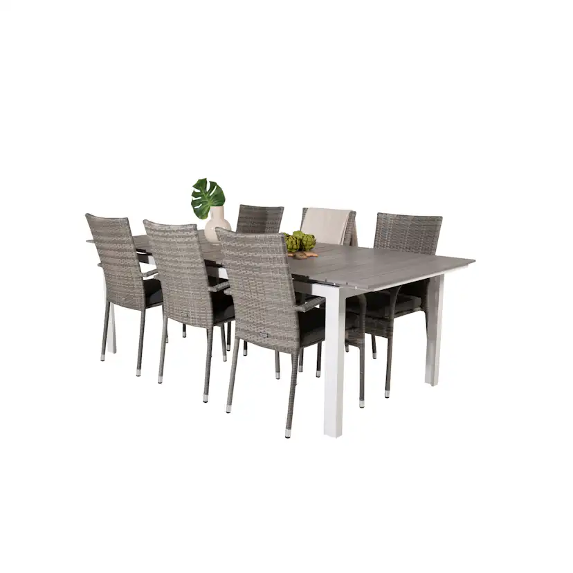 Levels Dining Table 224/324*100 - White Alu / Grey Aintwood Vit/Grå