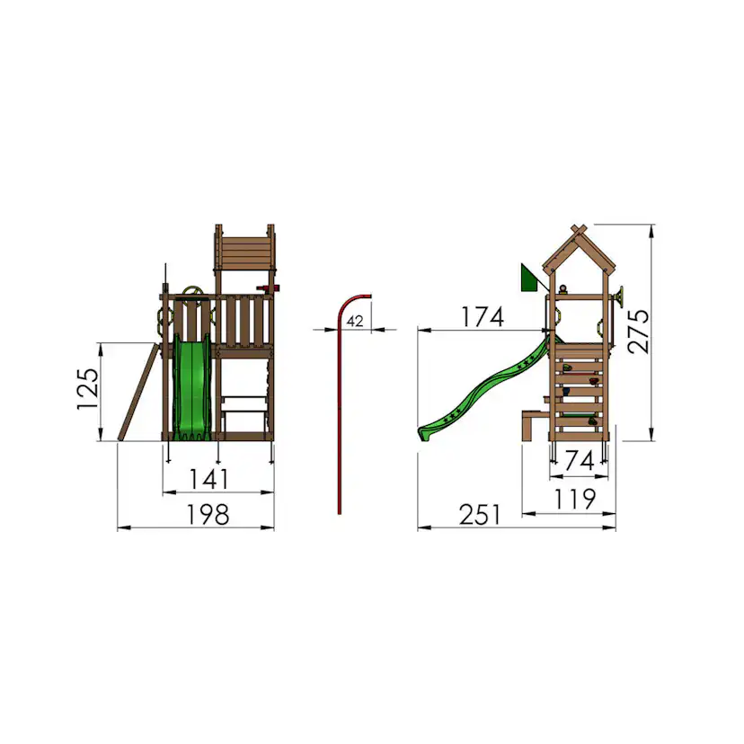 Lektorn Jungle Gym Teepee Rutschkana