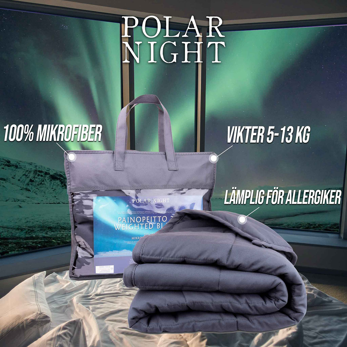 Tyngdtäcke Polar Night 150x200 cm