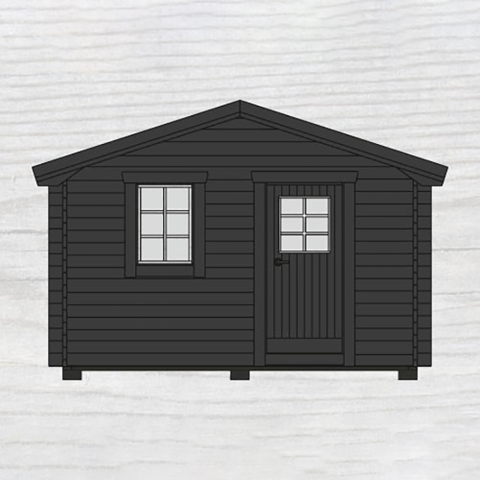 Friggebod Baseco Nalo 15 m² Timrad Stuga med Sadeltak