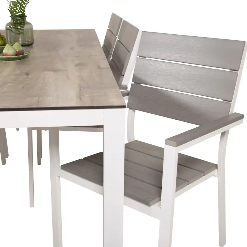 Matgrupp Venture Home Llama Matgrupp Utomhus 205cm med 6 Levels Stapelbara Matstolar