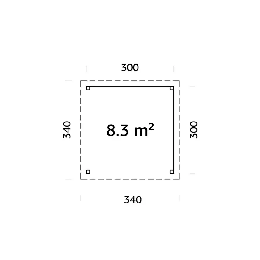 Paviljong Palmako Lenna 8,3 m2 Set 302