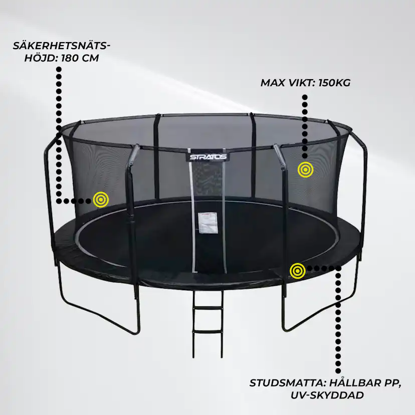 Studsmatta Stratos Premium Black Line 488 cm