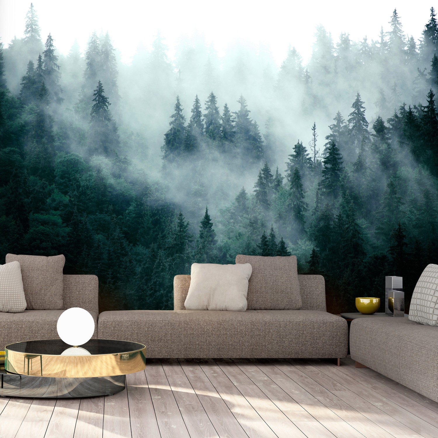 Fototapet Arkiio Mountain Forest (dark Green)