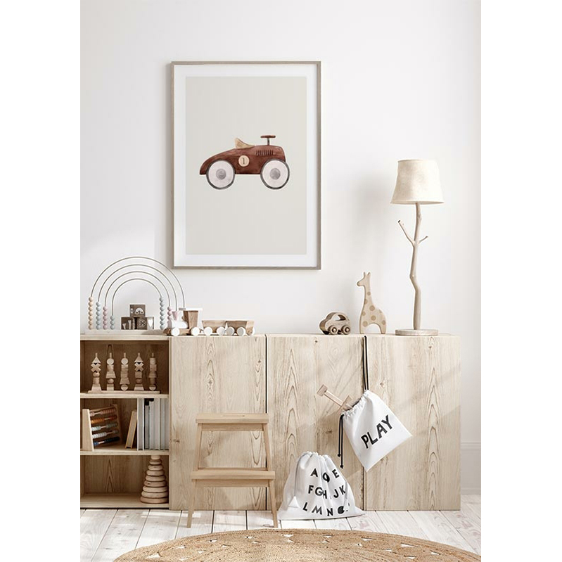 Brown Toy Car 30x40 cm