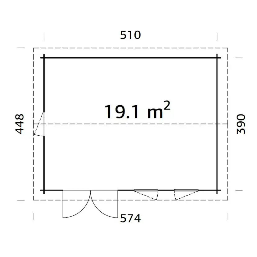 Iris 19,1 m2 PNT7042W2 Ljusgrå/Vit