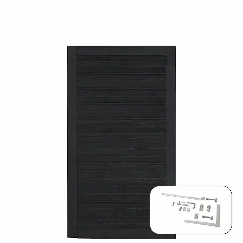PLUS Plank Profilstaket inkl. glas Svart