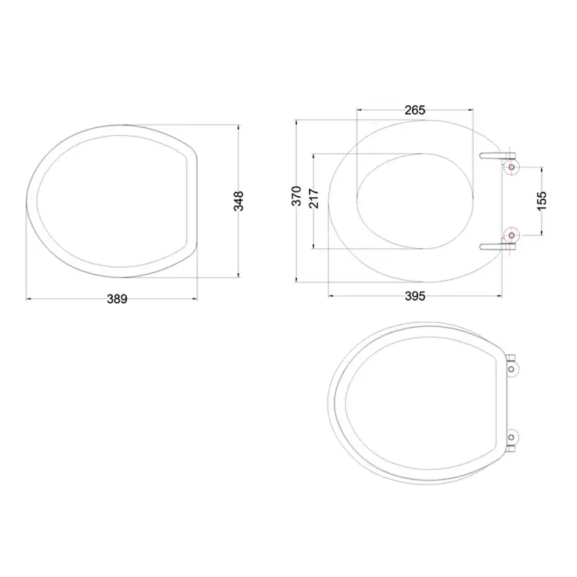 Toalettstol Burlington P5 Standard 440 mm med Mjukstängande Sits