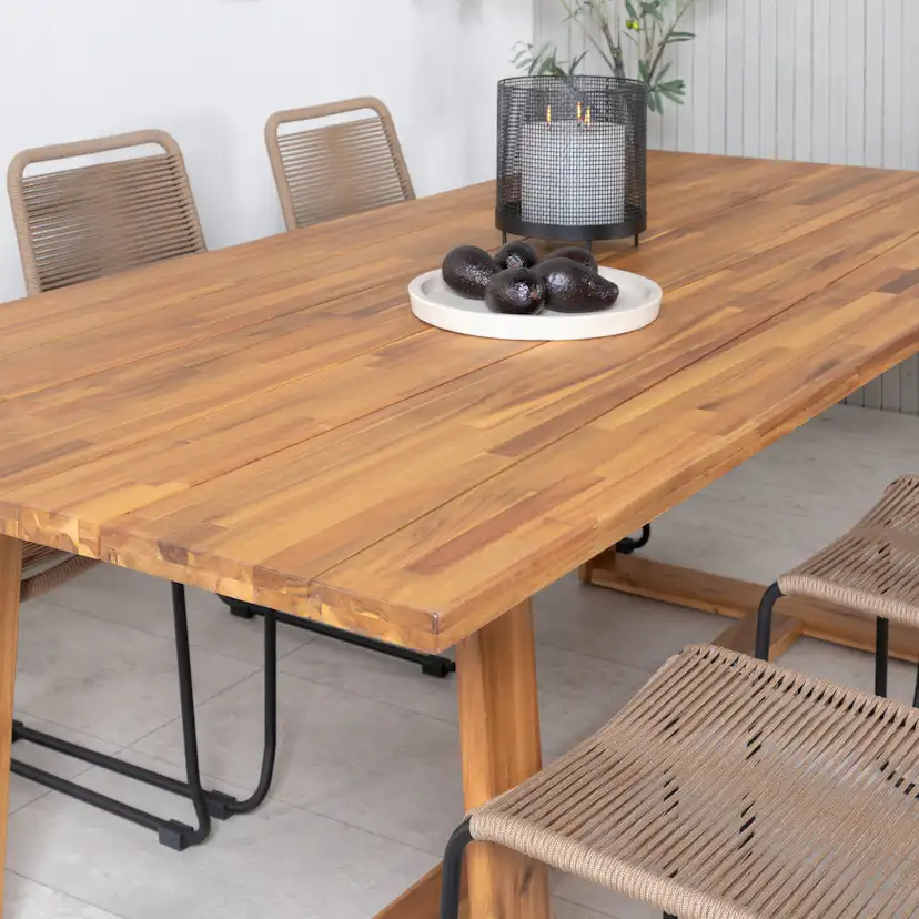 Matgrupp Utomhus Venture Home Plarra med 6 Lumi Trädgårdsstolar