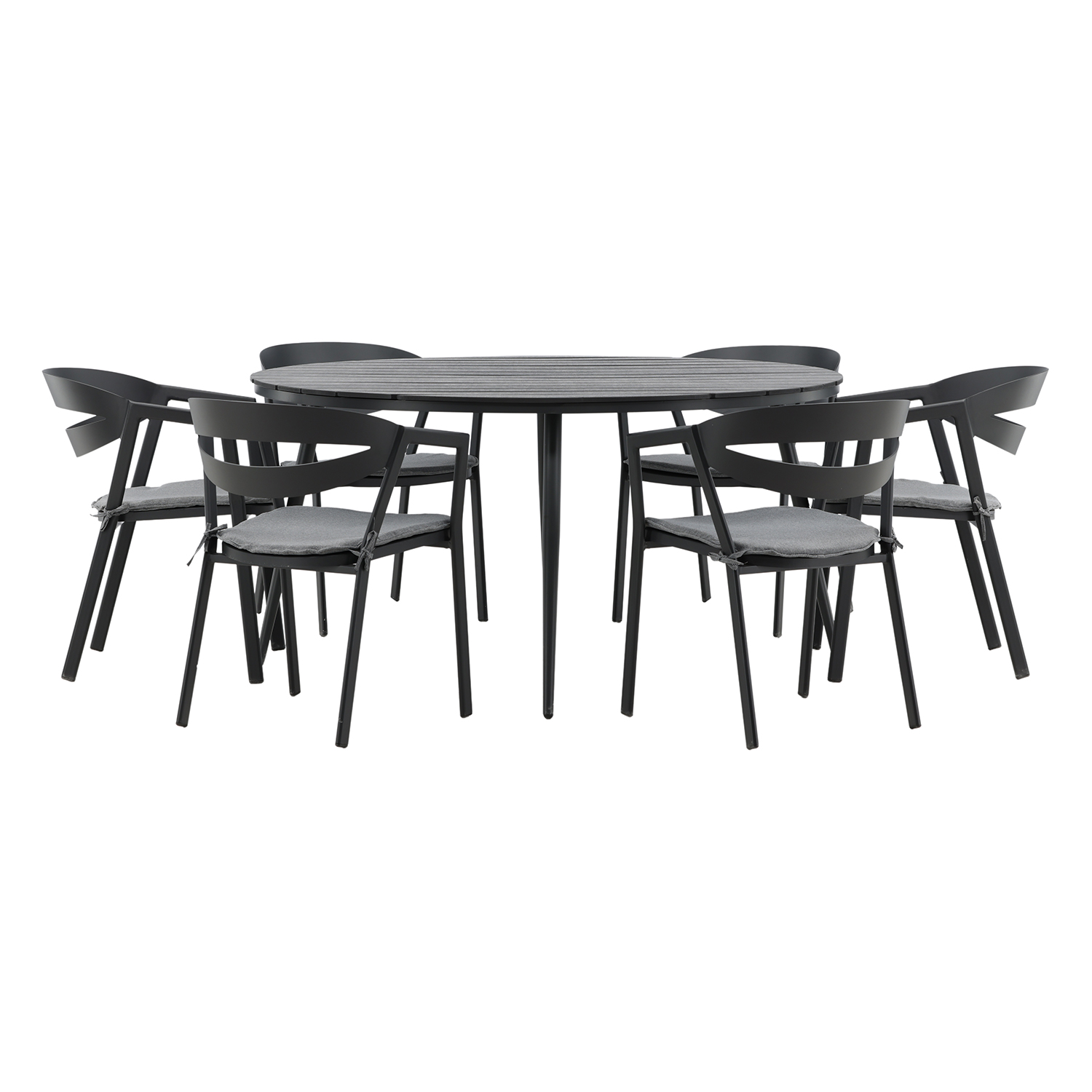 Matgrupp Venture Home Break Ø150 med 6 Slit Stapelstolar