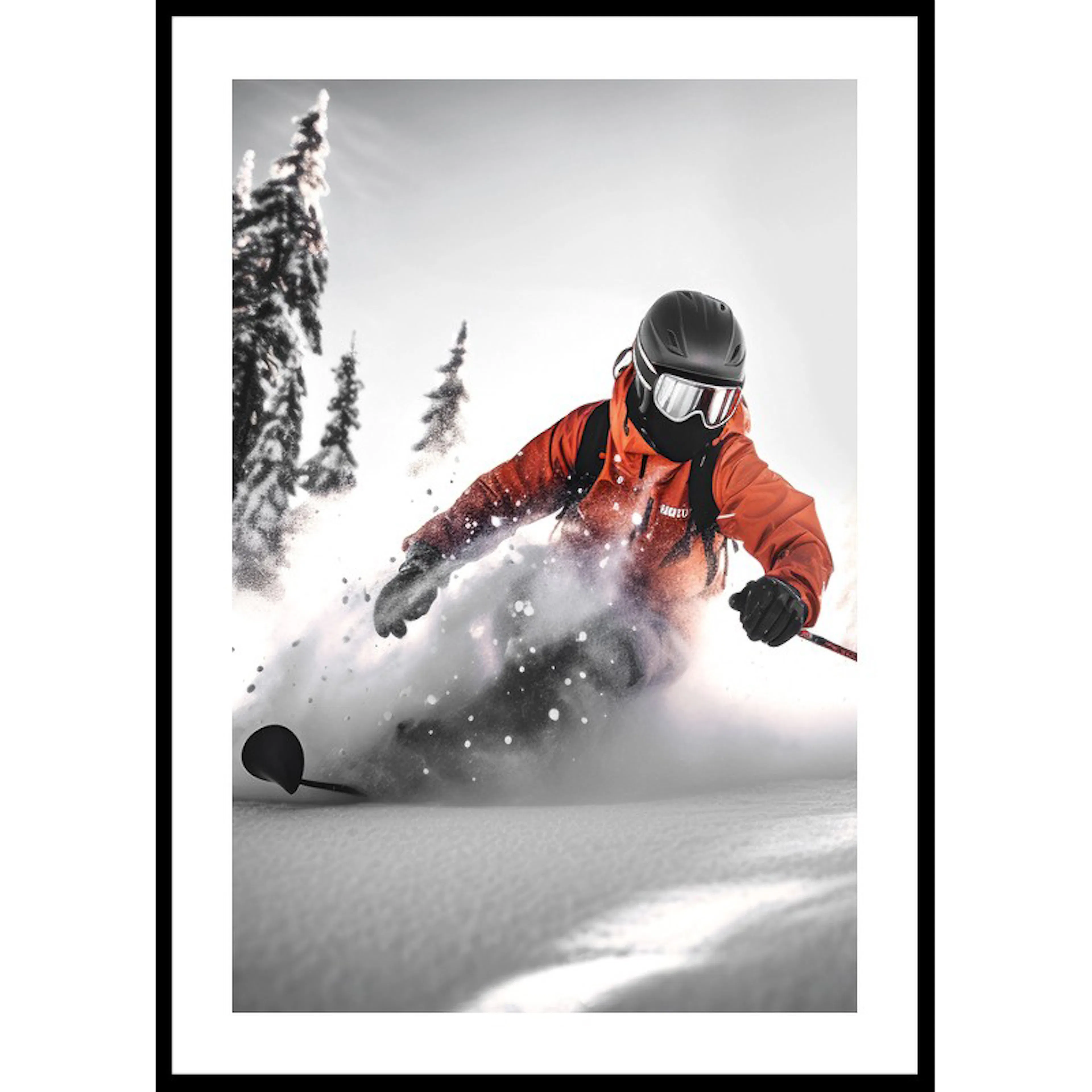 Skier Off Pist 30x40 30x40 cm