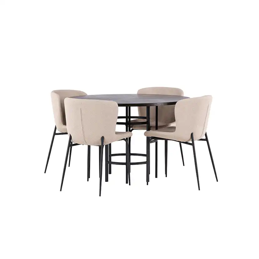 Matgrupp Venture Home Copenhagen Ø 115 cm med 4 Modesto Stolar