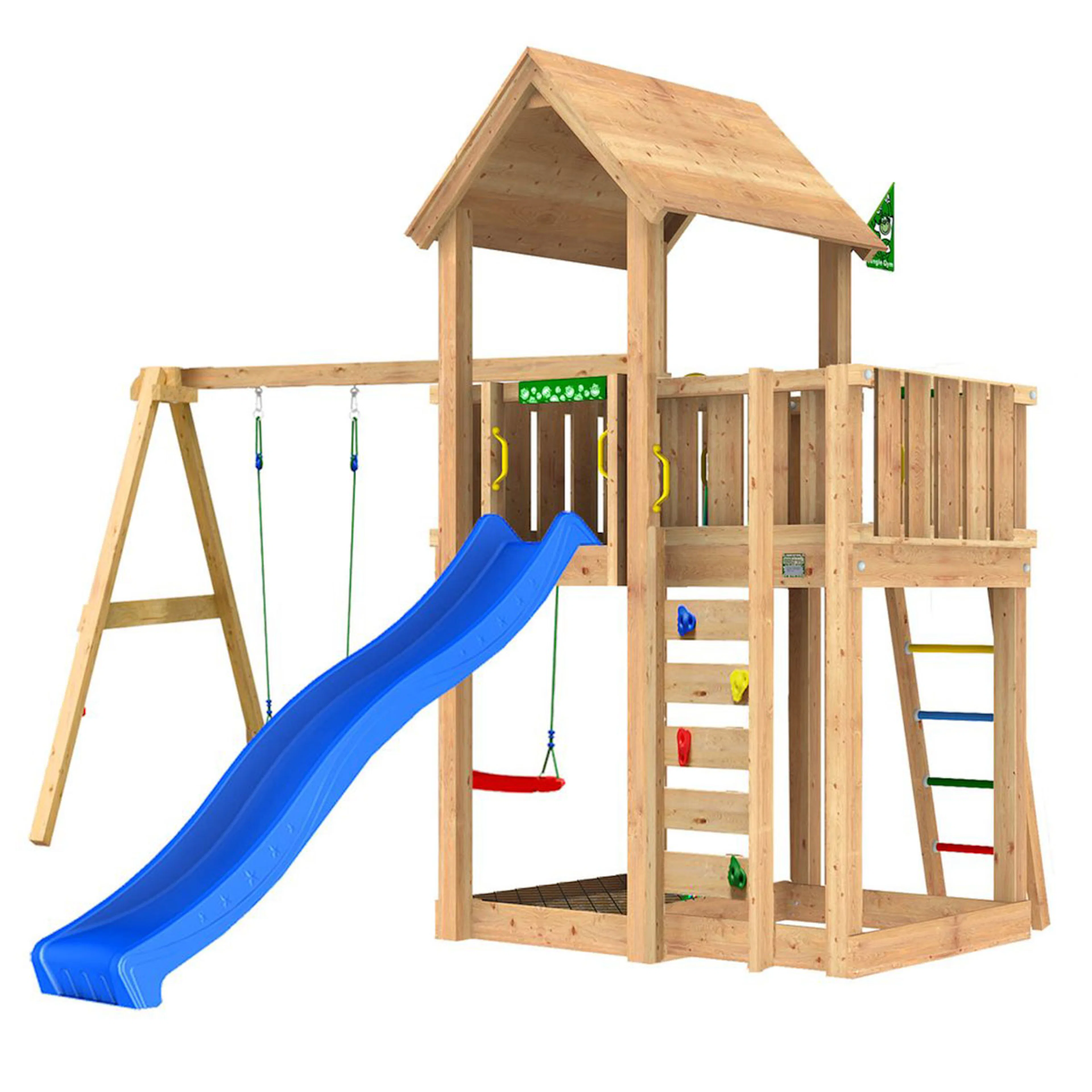 Lektorn Jungle Gym Mansion 2.1 Gungmodul & Blå Rutschkana