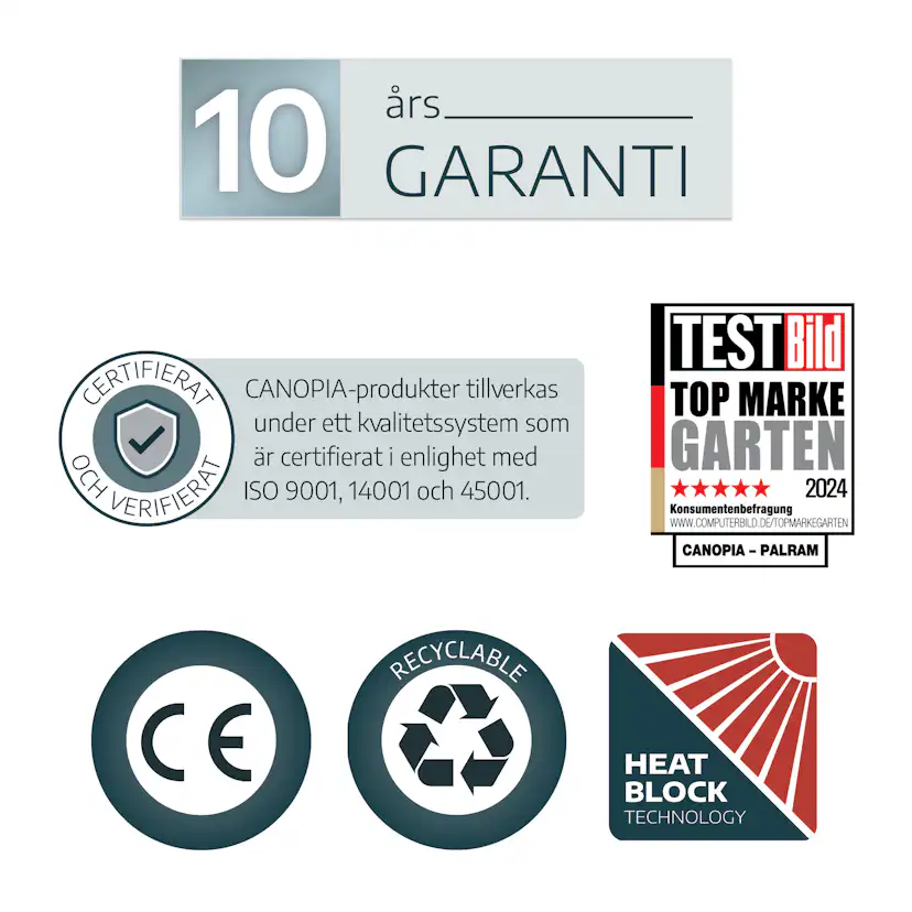 Canopia Tucson Hardtop Aluminium Paviljong För Hela Säsongen 3,6 X 4,3 m