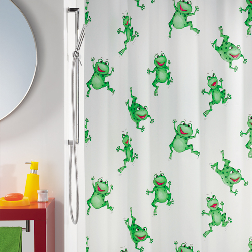 Duschdraperi Spirella Frogtime green 180x200