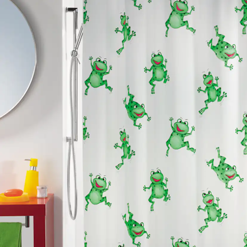 Duschdraperi Spirella Frogtime green 180x200