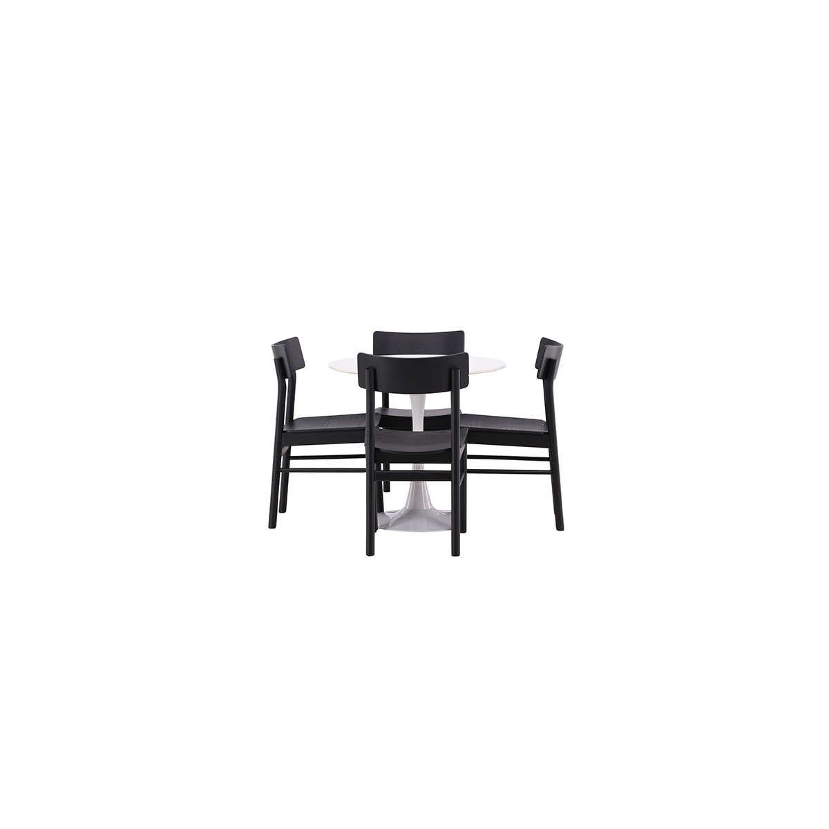 Matgrupp Venture Home Hamden Ø80 cm med 4 Montros stolar