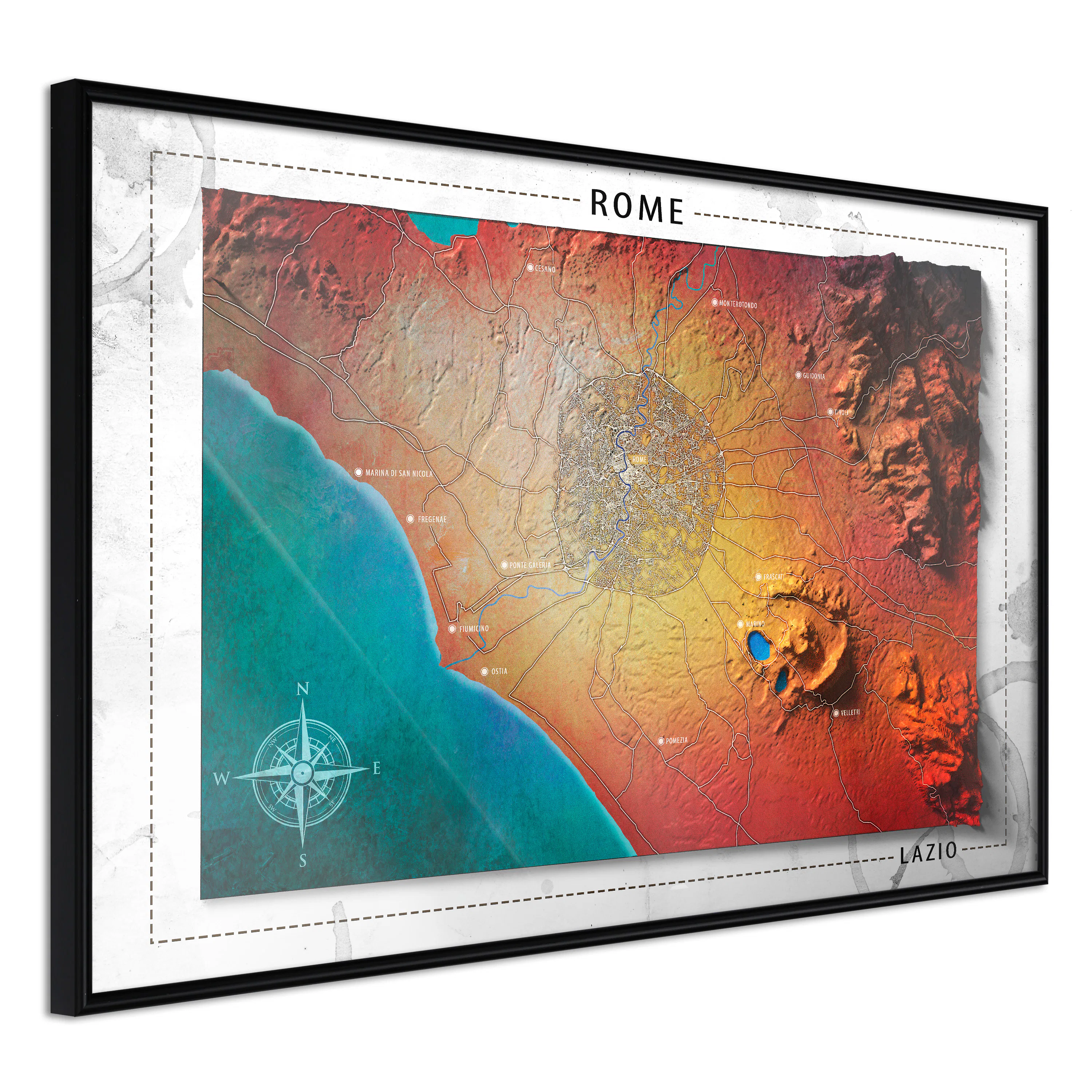 Poster Artgeist Affisch Isometric Map Rome