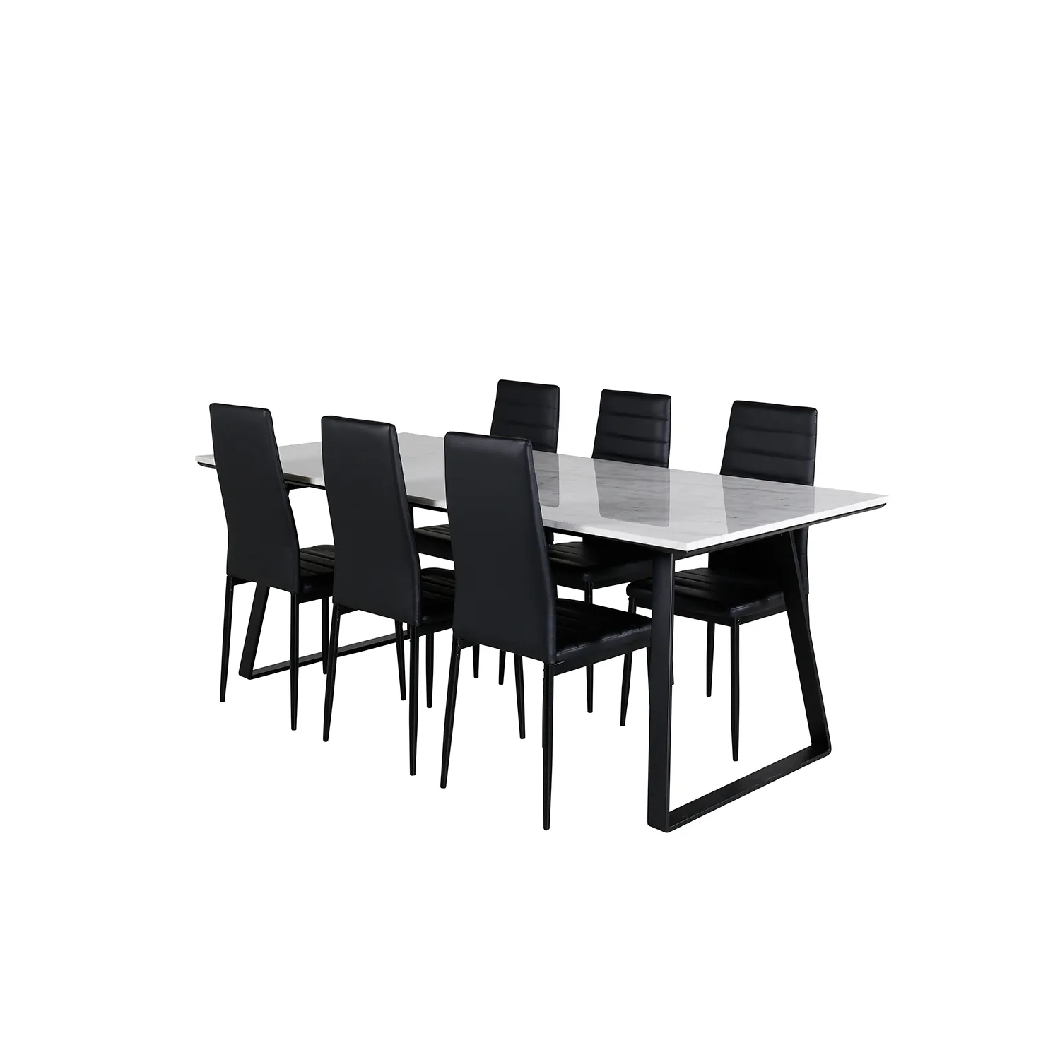 Matgrupp Venture Home Estelle med 6 Sly Stolar Konstläder