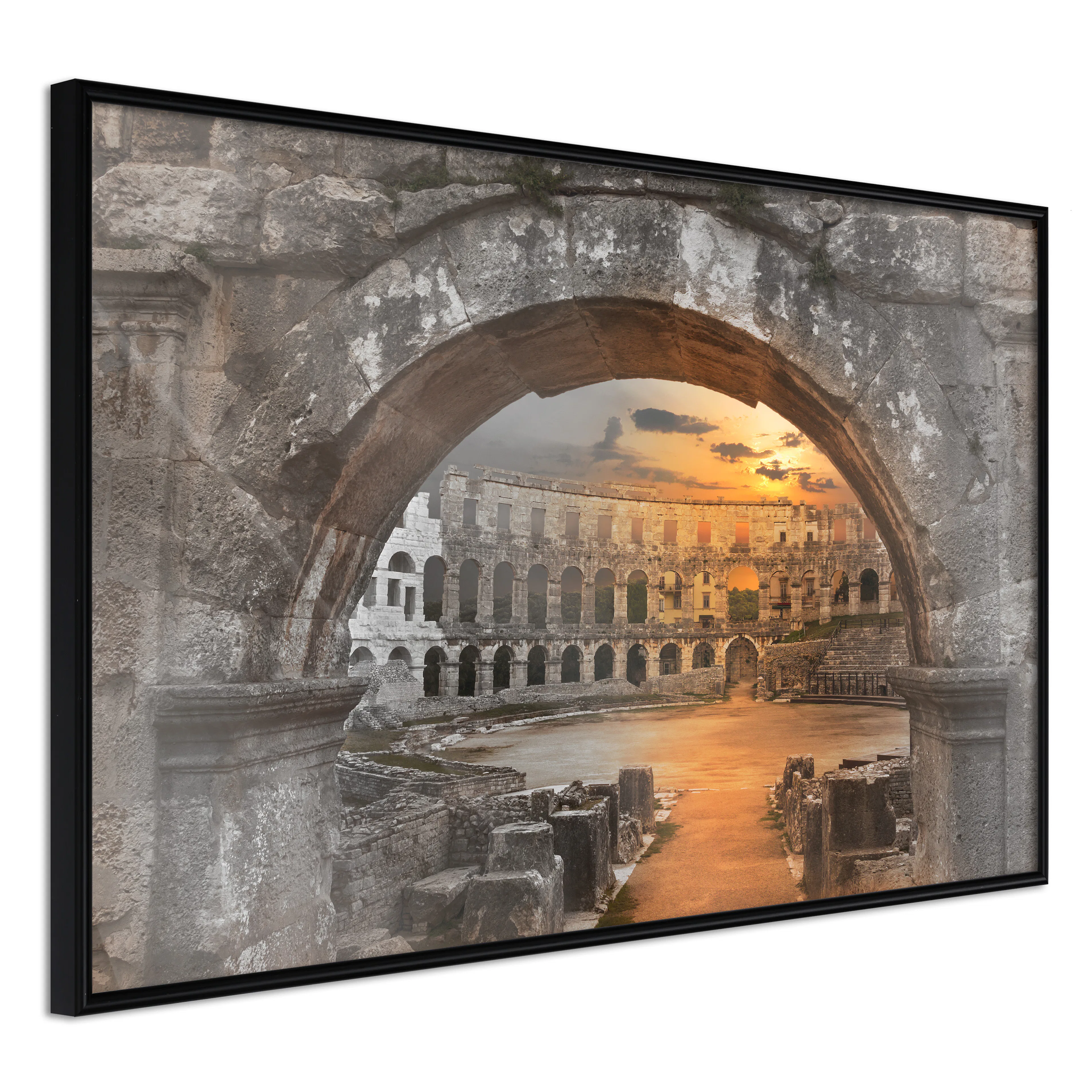 Affisch - Roman Theater [Poster] 60x40 Svart ram, 60x40 cm