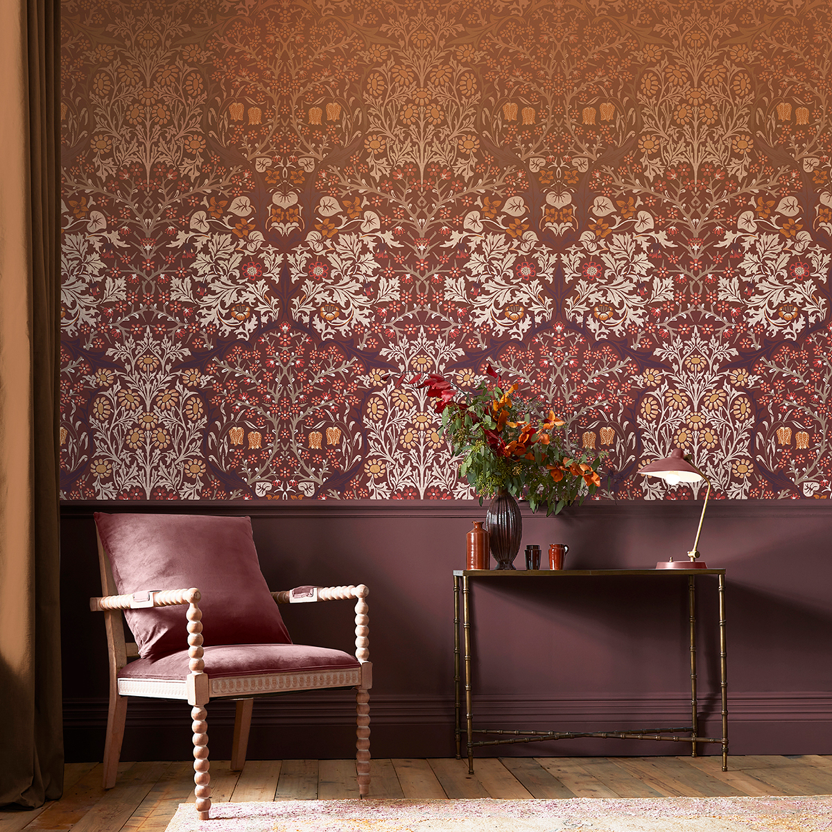 Fototapet William Morris At Home Blackthorn Red