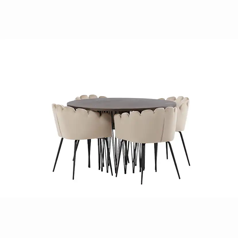 Matgrupp furniture/fashion Stone med 4 Limhamn Stolar Runt