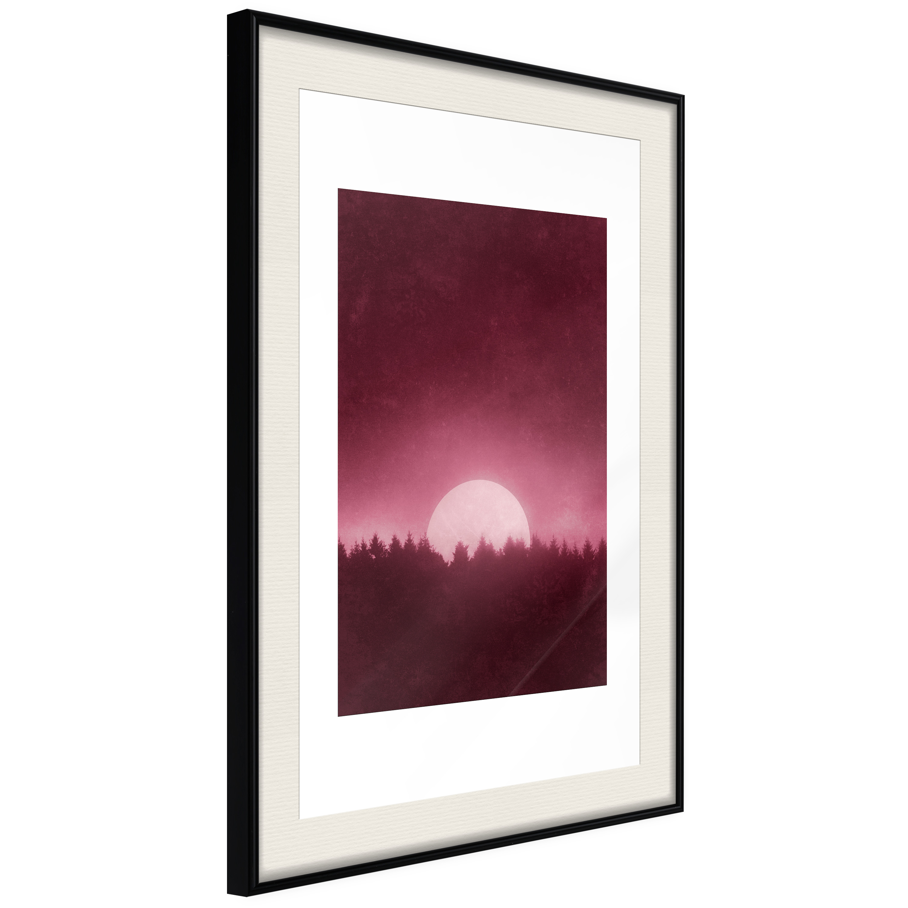 Affisch - Full Moon [Poster] 20x30 Svart ram med passepartout, 20x30 cm