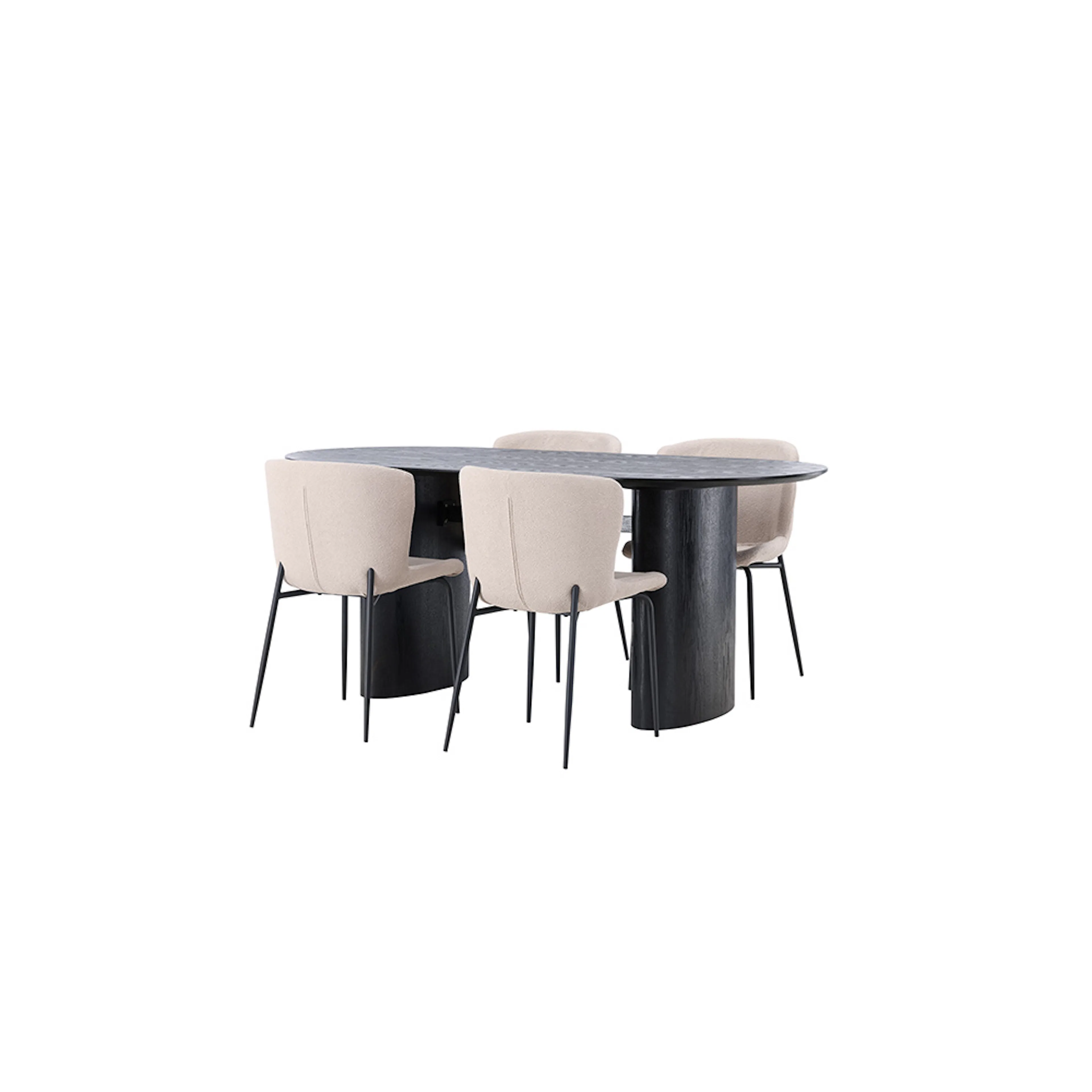 Matgrupp Venture Home Isolde med 4 st Modesto stolar Beige