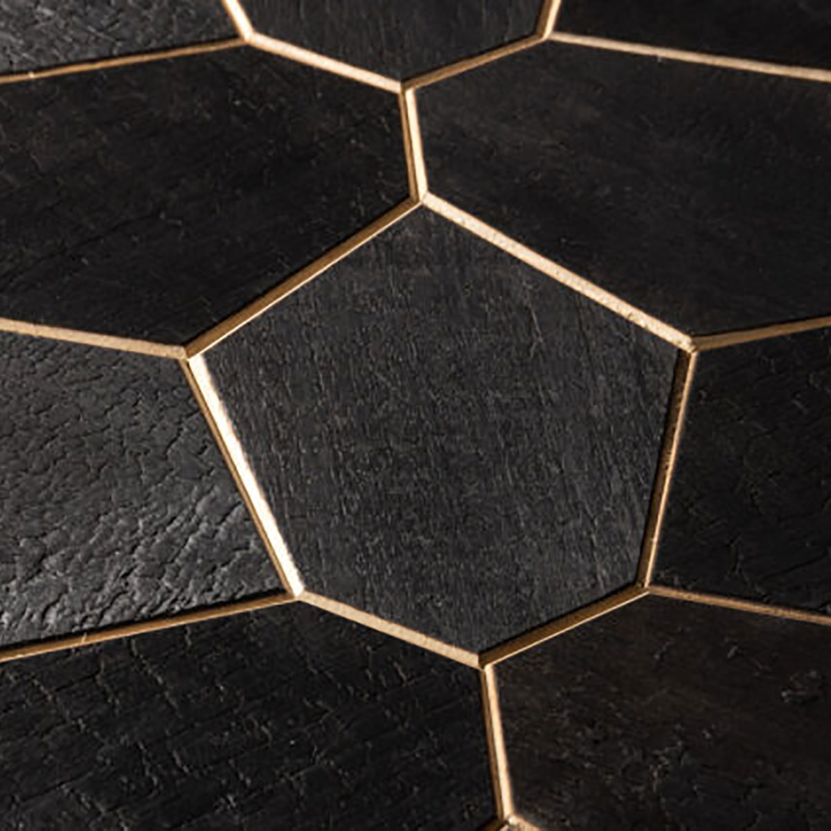 Väggpanel Emotionwood Hexagon Abachi Yakisugi