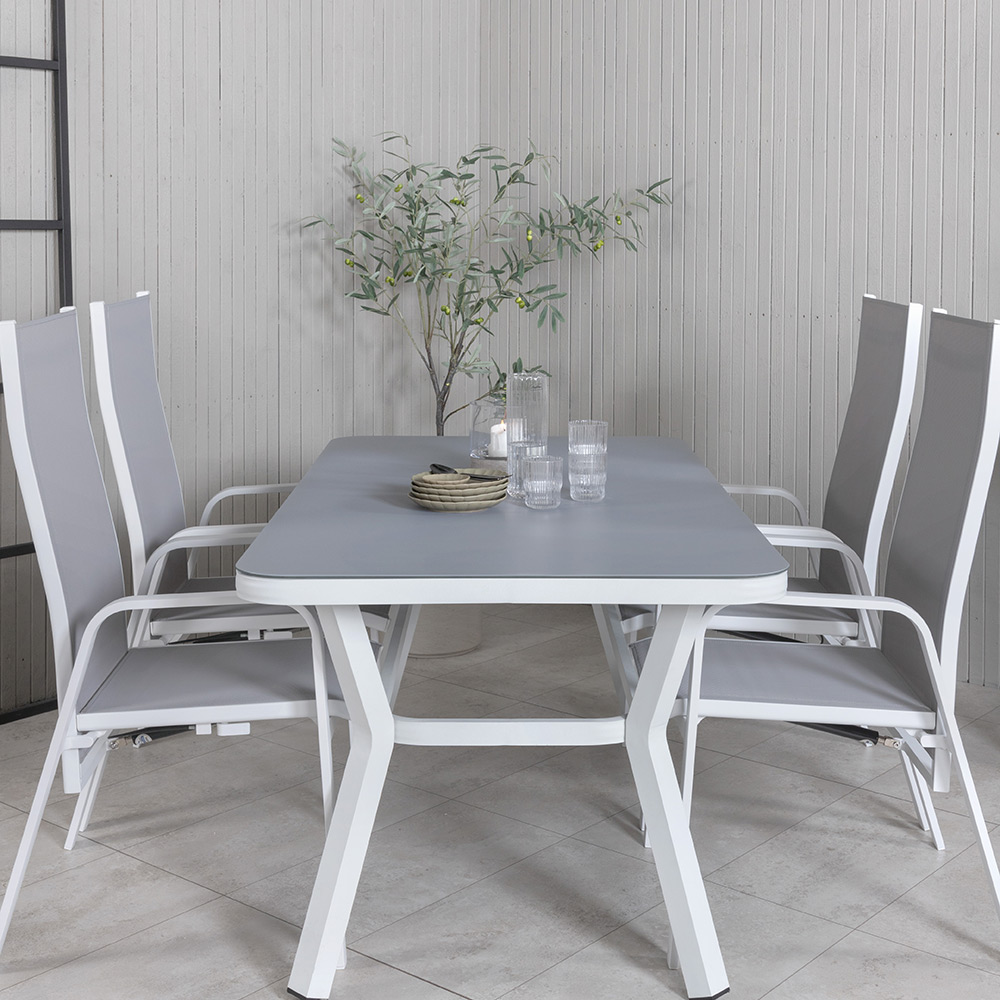 Matgrupp Venture Home Vyn Vit med 4 Curz Matstolar