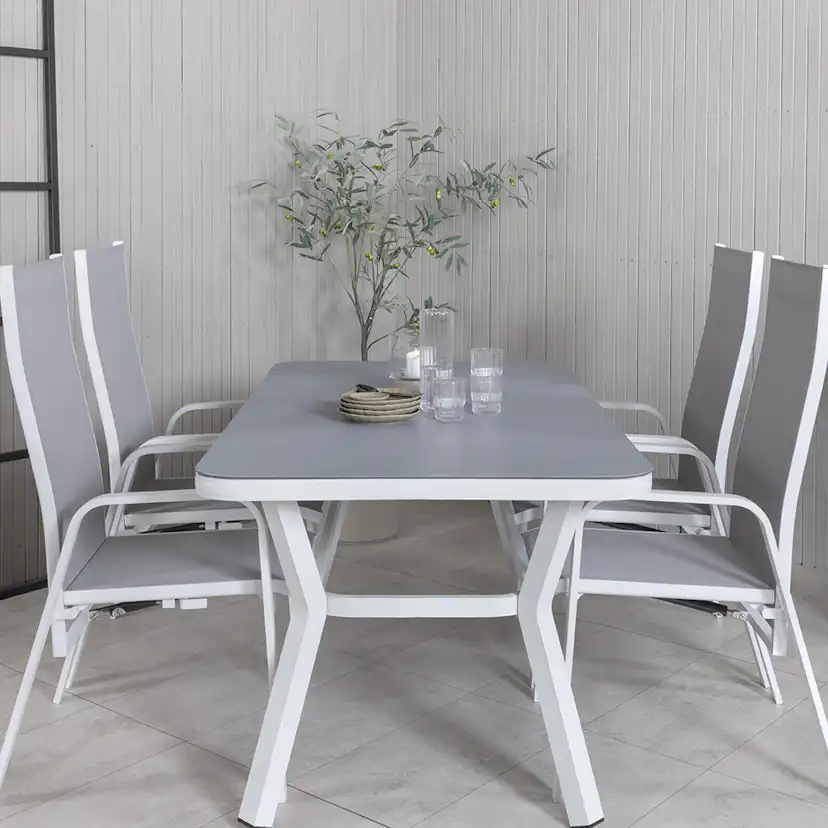 Matgrupp Venture Home Vyn Vit med 4 Curz Matstolar