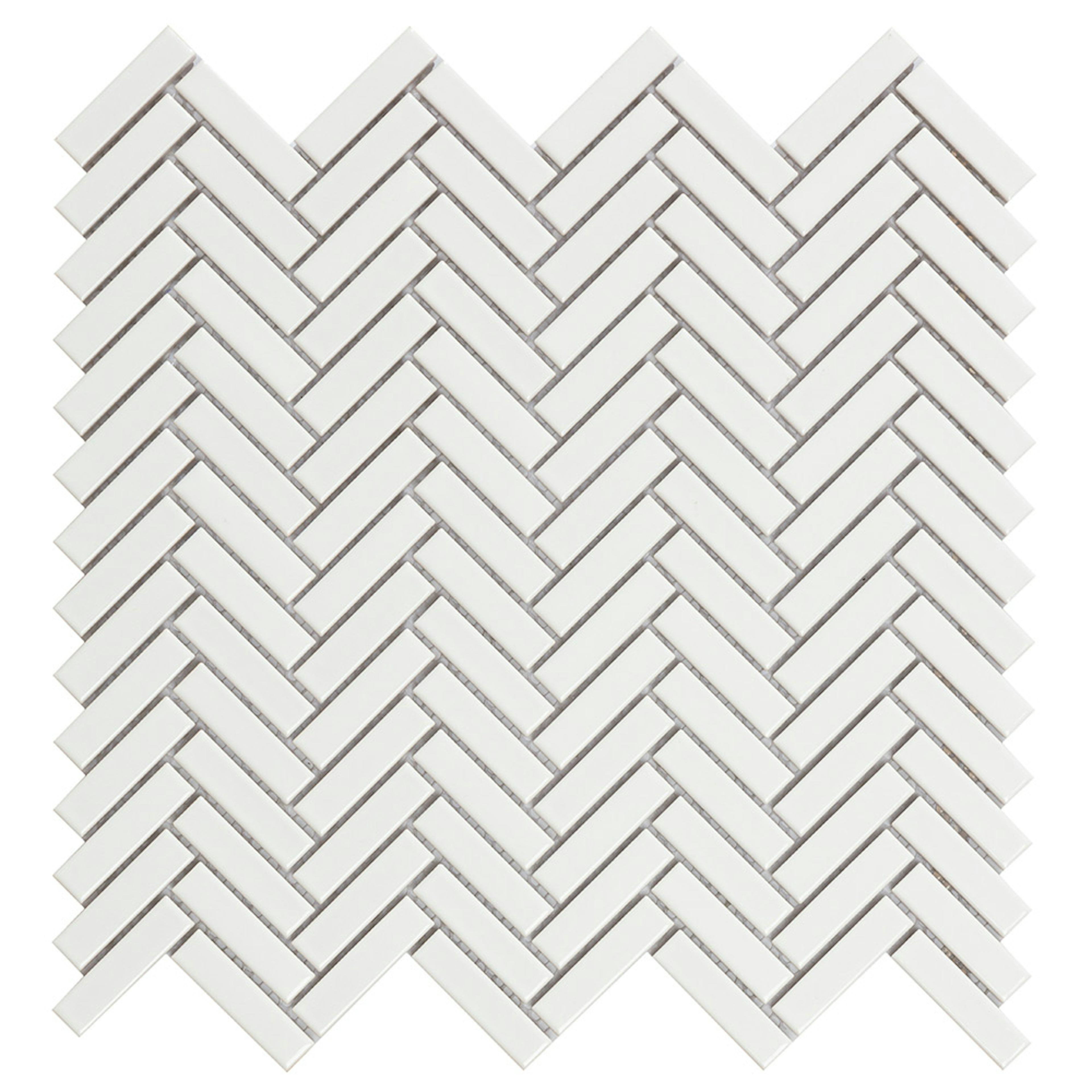 Mosaik Lhådös Fishbone White Glossy cm