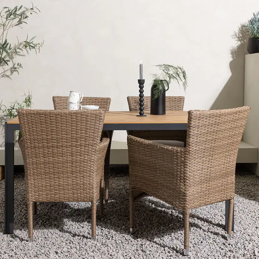 Break Diningtable Alumnium - Black / Nature Rectangular 90*1 Natur