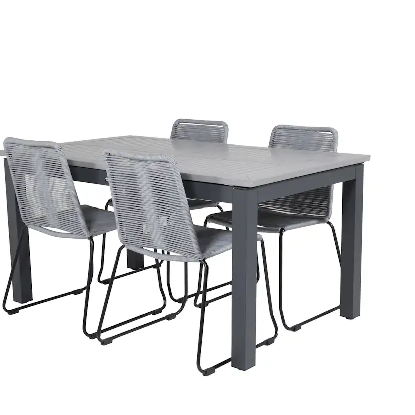 Matgrupp Venture Home Aleyna 160/240 med 4 Leon Matstolar