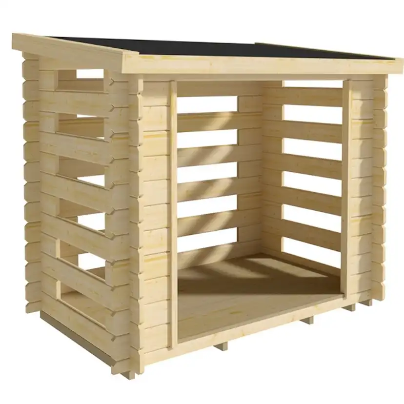 Vedbod Luoman Lillevilla Joulukka 2,4 m² Vedförvaring med Pulpettak i Lösvirke