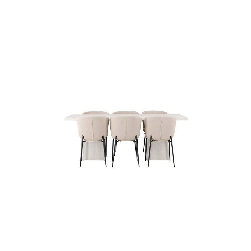 Matgrupp Venture Home Olga med 6 st Modesto stolar