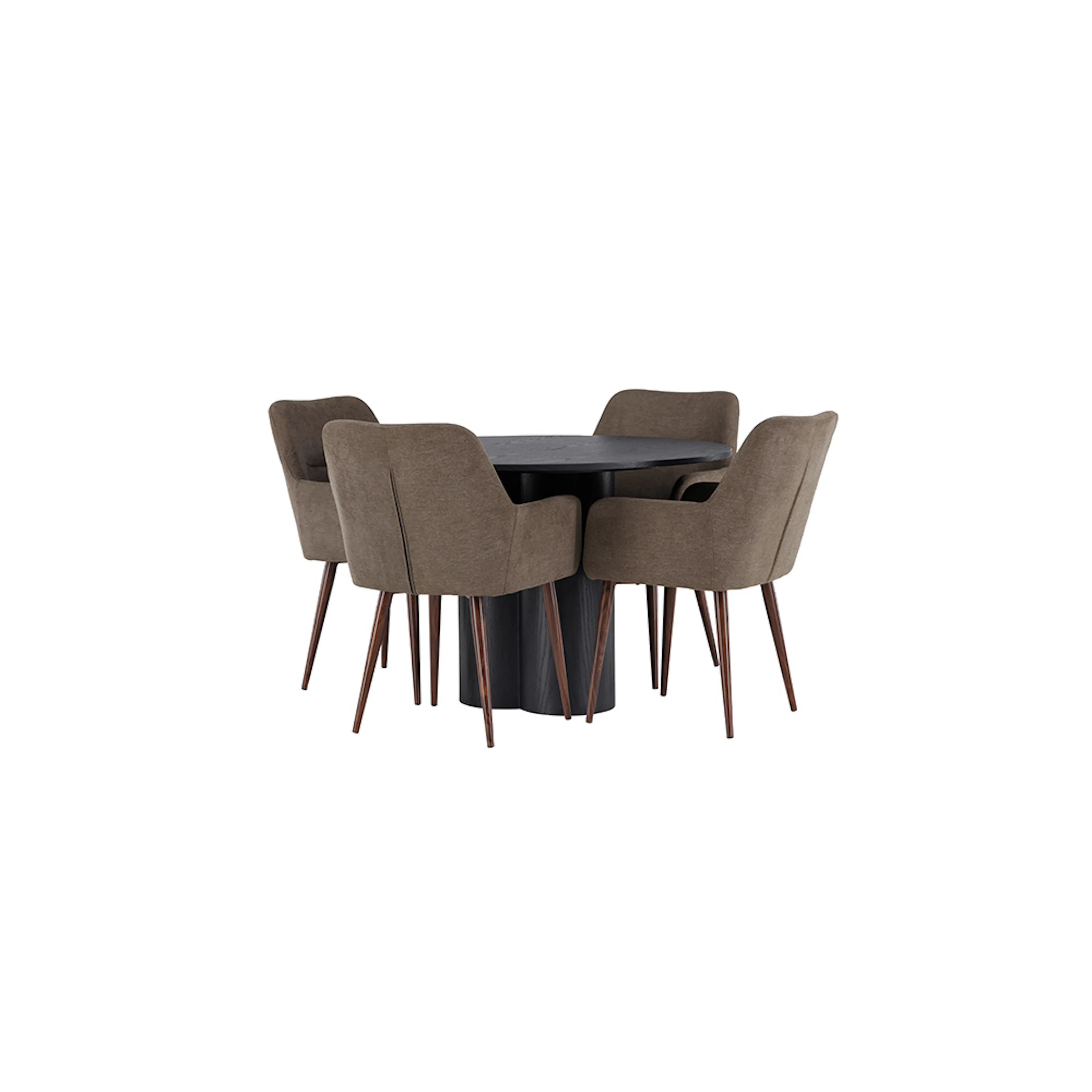 Matgrupp Venture Home Olivia Ø110 cm med 4 st Tomorrow stolar