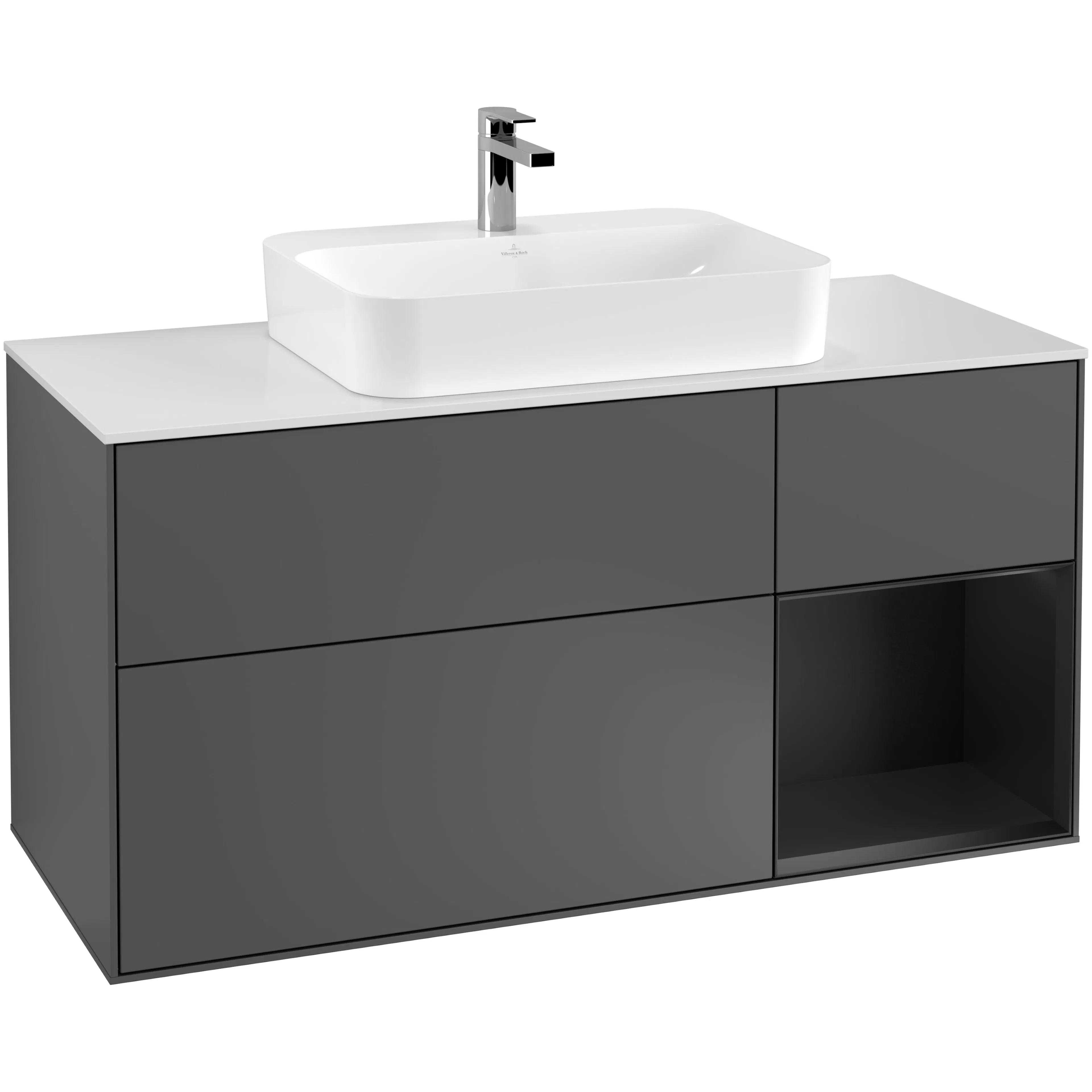 Tvättställsskåp Villeroy & Boch Finion med 3 Lådor Hylla och Bänkskiva för Ytmonterat Tvättställ